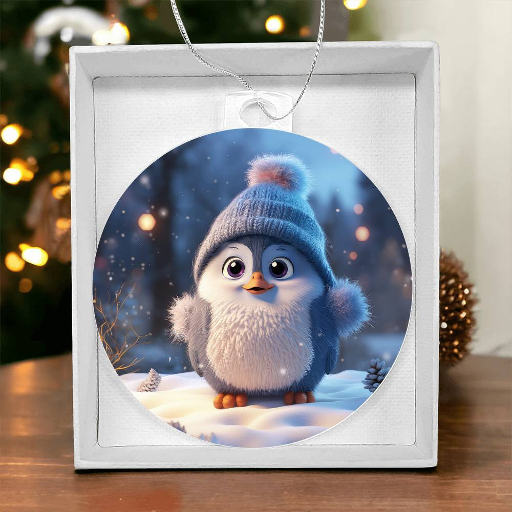 Cute Penquin Acrylic Christmas Ornament