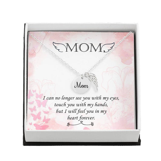 Mom Memorial Necklace Angel Wings-[product type]