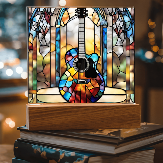 Guitar Decoration, Music Teacher Gifts, Guitar Teacher Gifts, The Guitar Lover, LED Nightlight, The Music Lover, LED Acrylic Sign, Musician Gift, Accoustic Guiar,  Christmas Gifts for Guitar Players