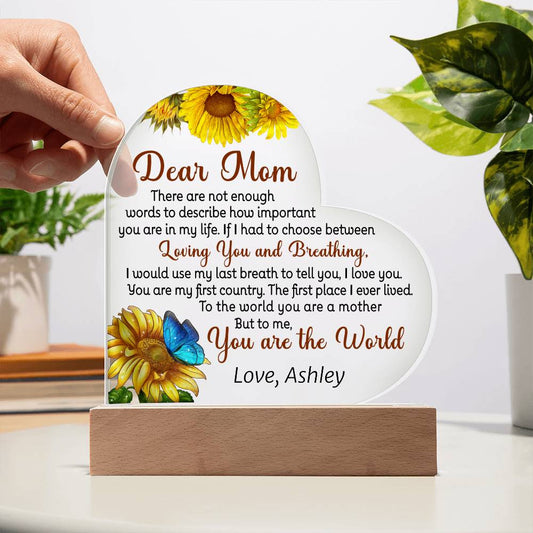 Mom Sunflower Acrylic Plaque Gift-[product type]