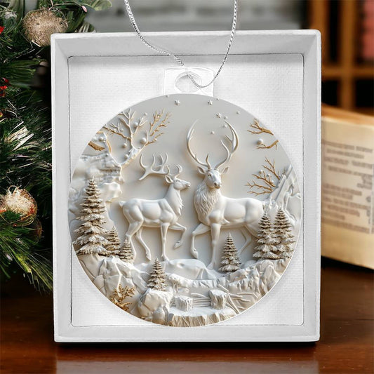 Deer Acrylic Christmas Ornament-[Heartfelt Family Gift]