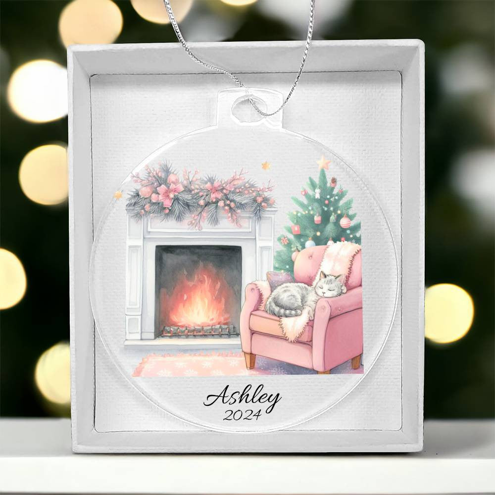 I am Dreaming Of A Pink Christmas Acrylic Christmas Ornament-[Heartfelt Family Gift]