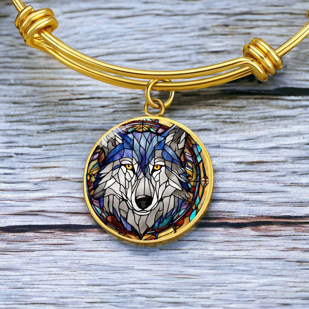 Wolf Necklace or Bangle Charm Bracelet-[product type]