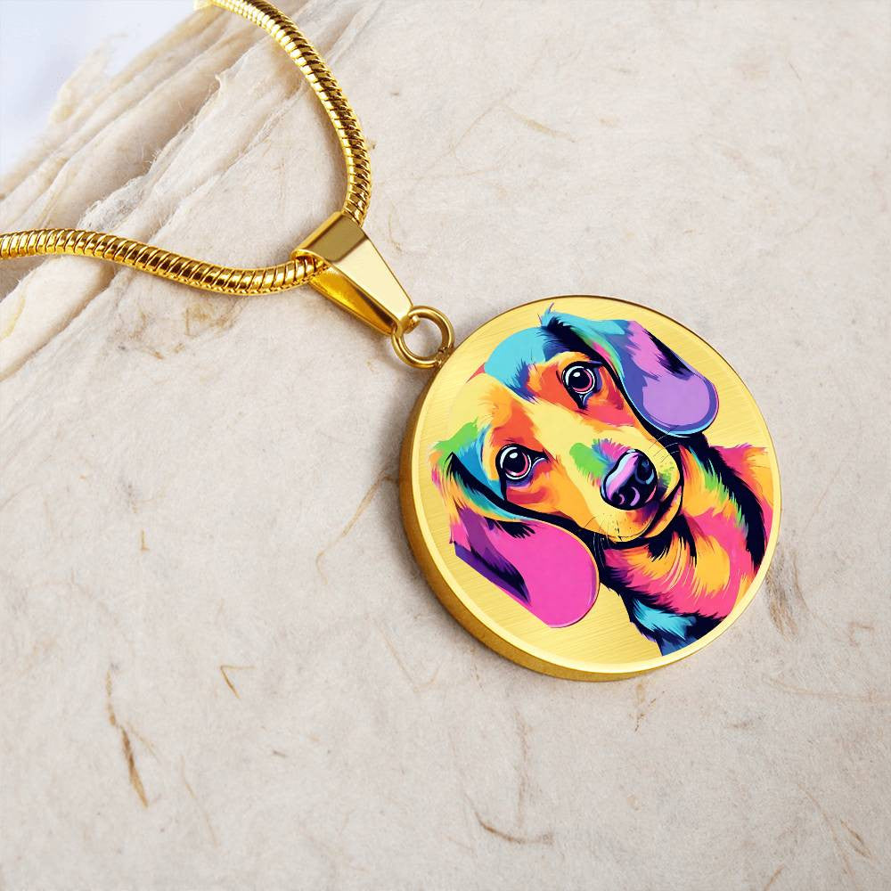 Watercolor Dachsund Weiner Dog Necklace or Bangle Charm Bracelet, Gift for Dog Lover, Dog Mom Gift, Dachsund Lover Birthday Christmas Gift-[product type]