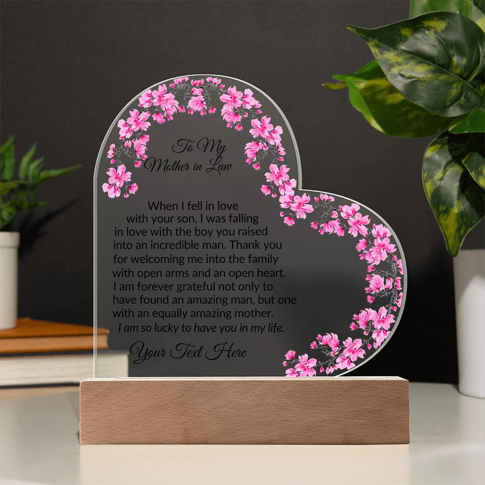 Mother in Law Led Heart Plaque-[product type]