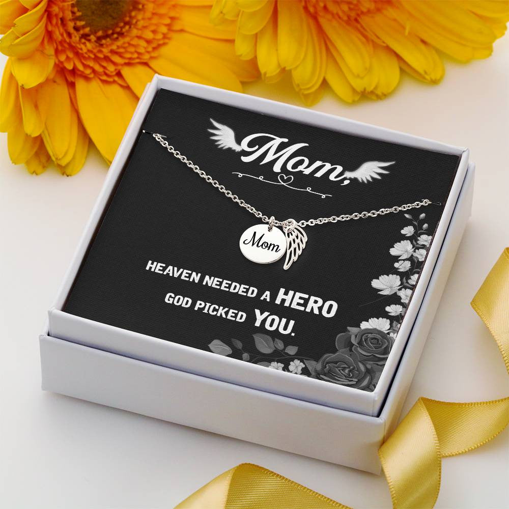 Mom Memorial Necklace - Heaven needed a hero-[product type]