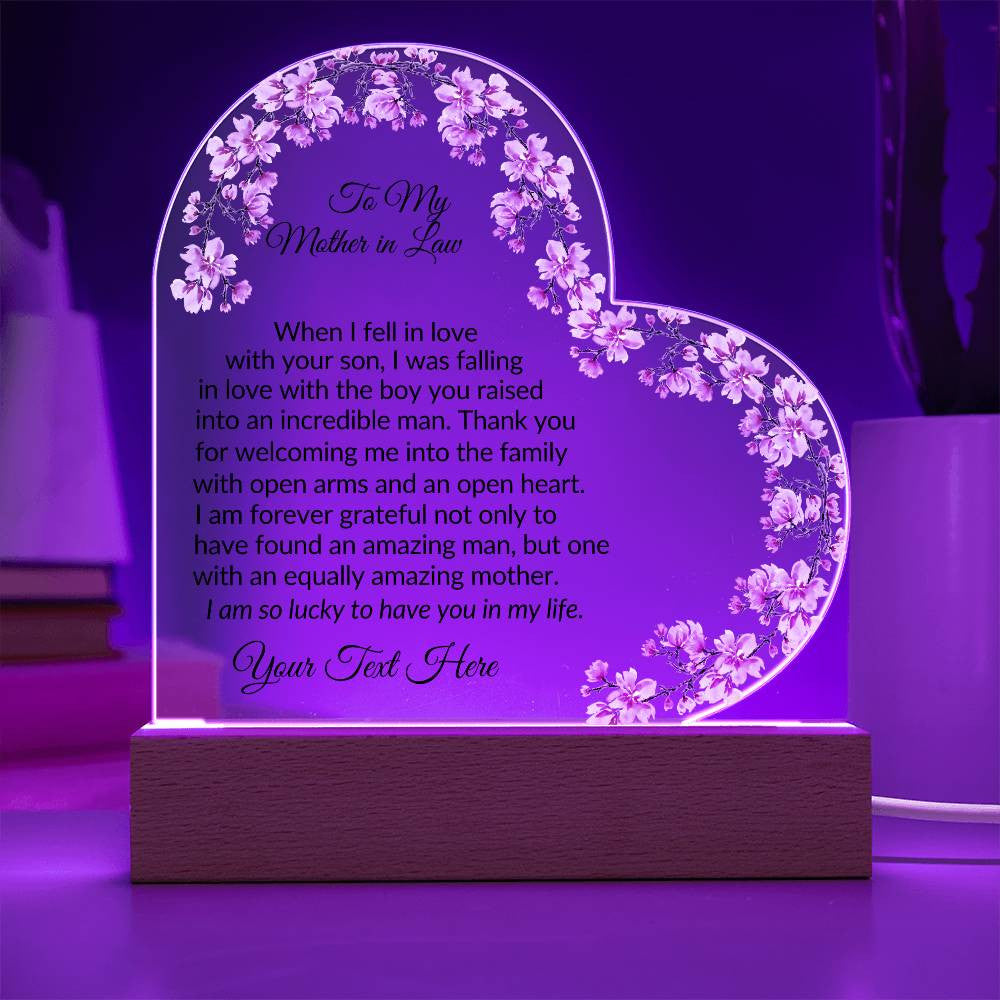 Mother in Law Led Heart Plaque-[product type]