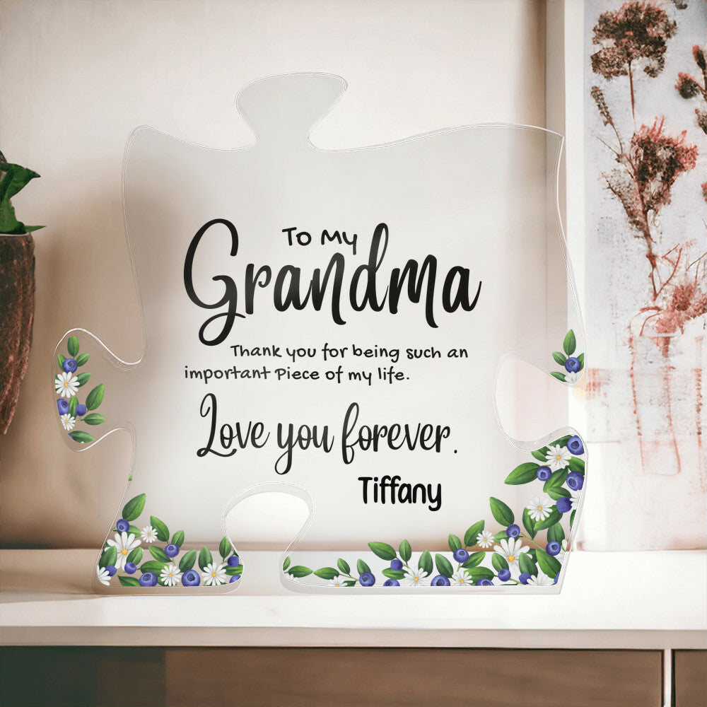 Grandma Puzzle Piece Acrylic Sign