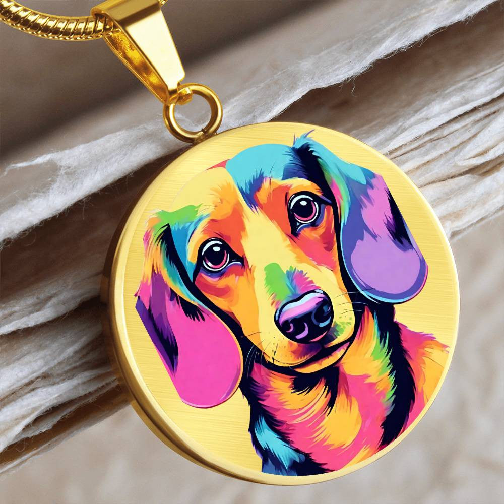 Watercolor Dachsund Weiner Dog Necklace or Bangle Charm Bracelet, Gift for Dog Lover, Dog Mom Gift, Dachsund Lover Birthday Christmas Gift-[product type]