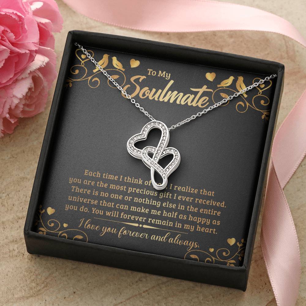 To My Soulmate - e heart to heart necklace