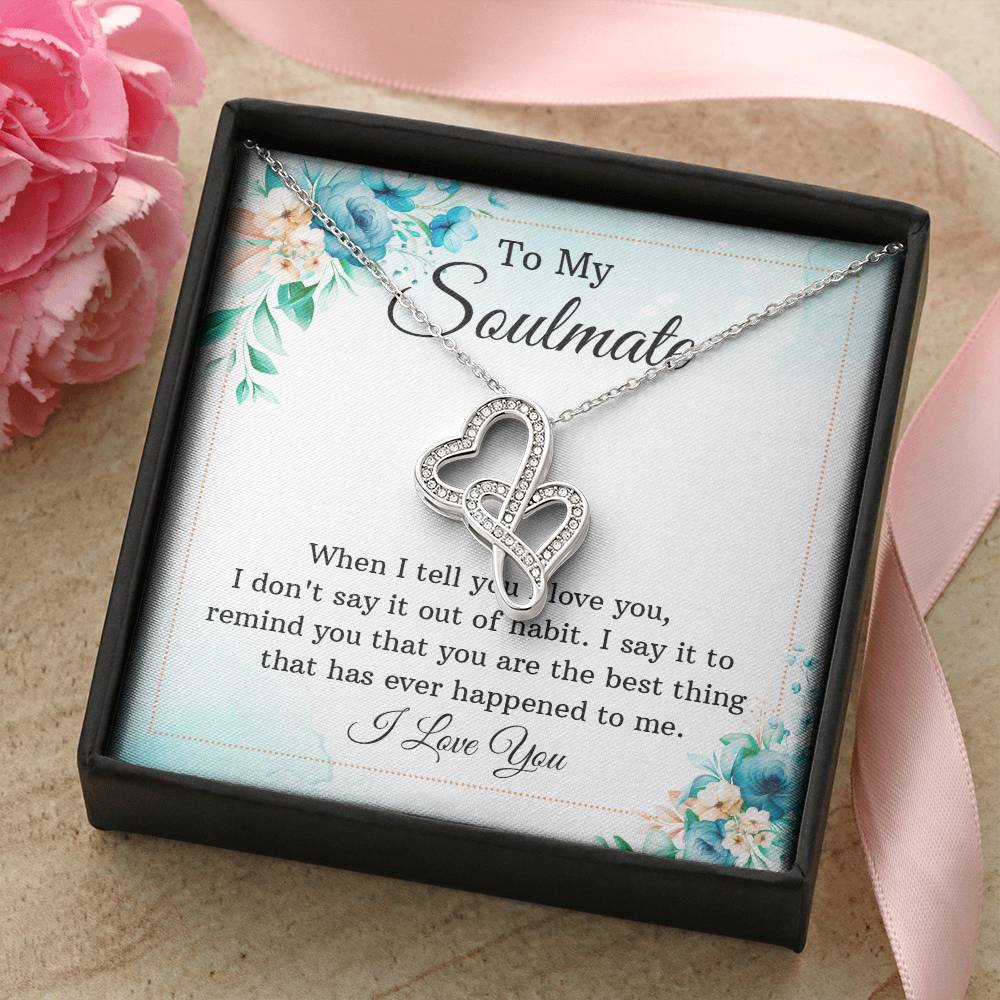 Soulmate Double Heart Necklace Gift