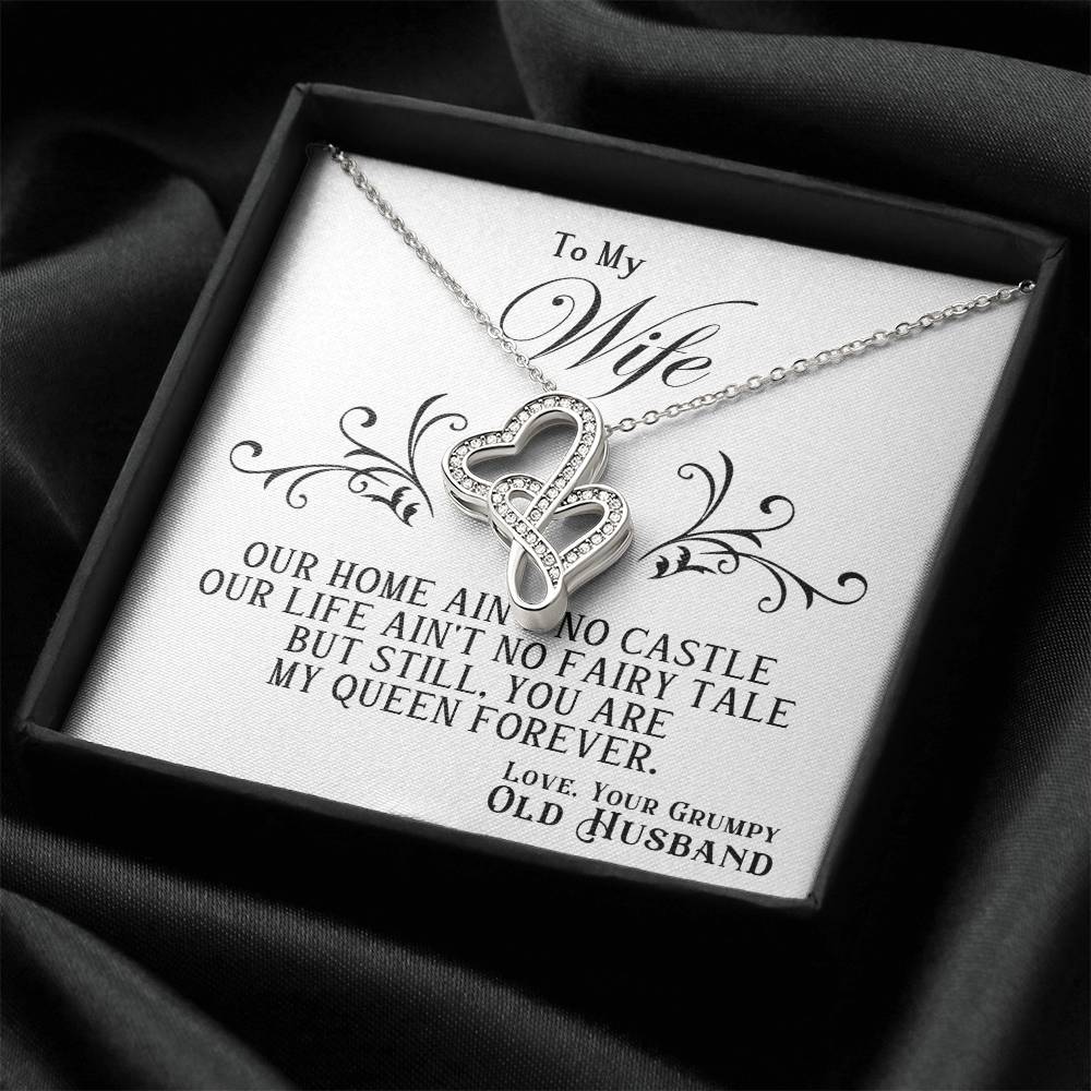 To My Wife Heart to Heart Necklace Gift-[product type]