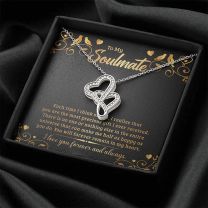 To My Soulmate - e heart to heart necklace