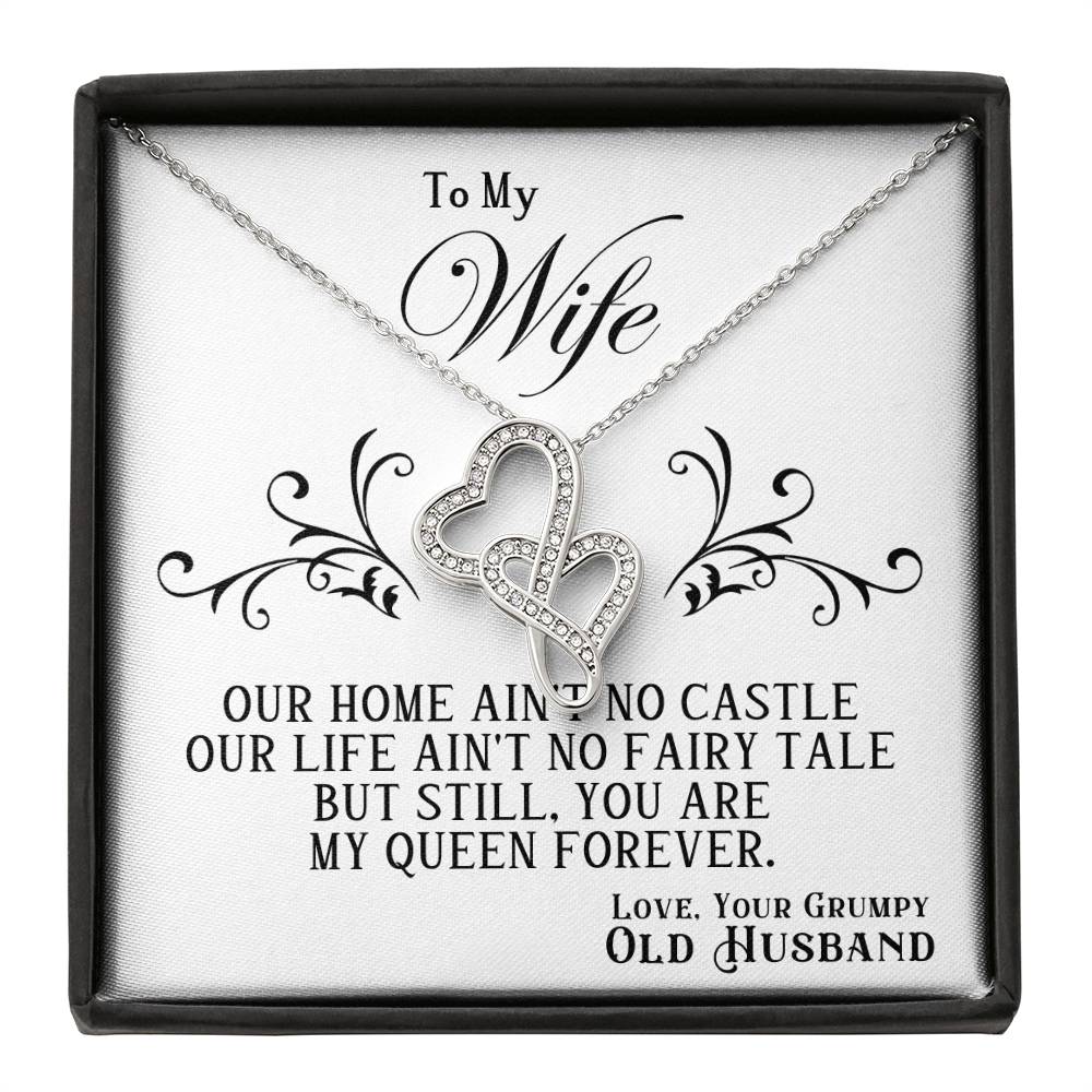 To My Wife Heart to Heart Necklace Gift-[product type]