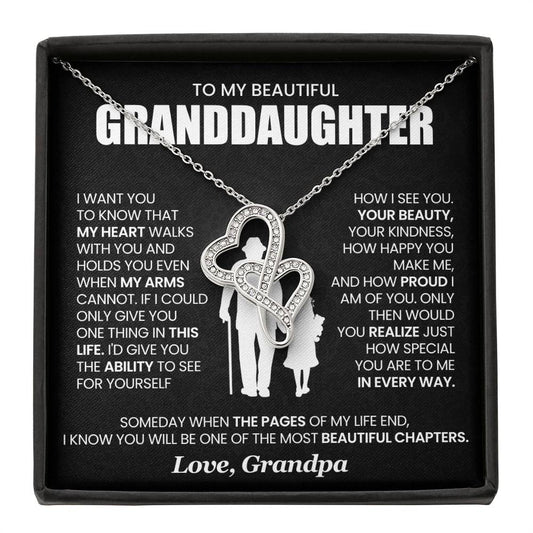 Granddaughter Heart to Heart Necklace from Grandpa