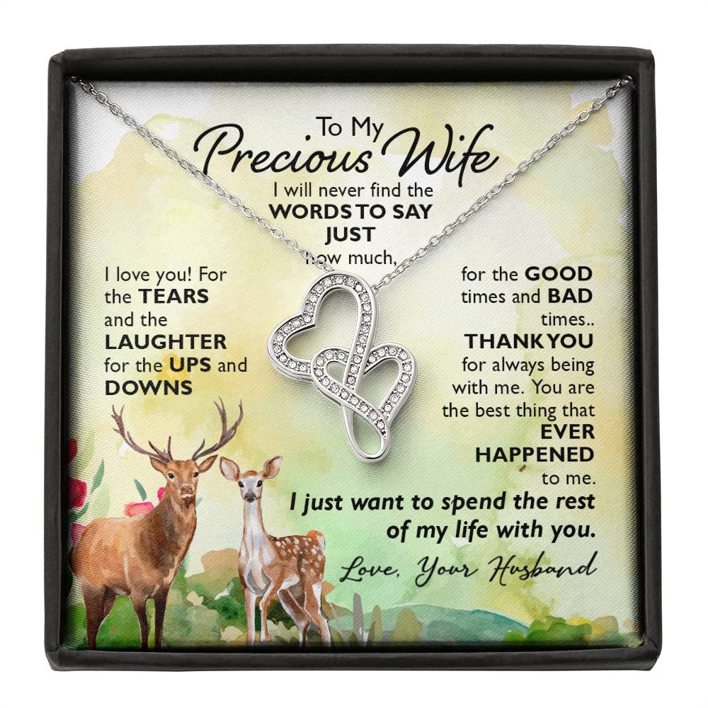 To My Precious Wife-e heart to heart necklace