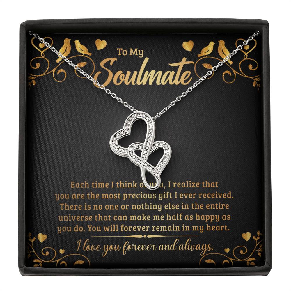 To My Soulmate - e heart to heart necklace