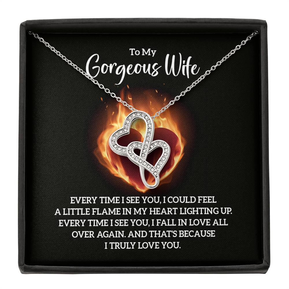 To My Gorgeous Wife - e heart to heart necklace