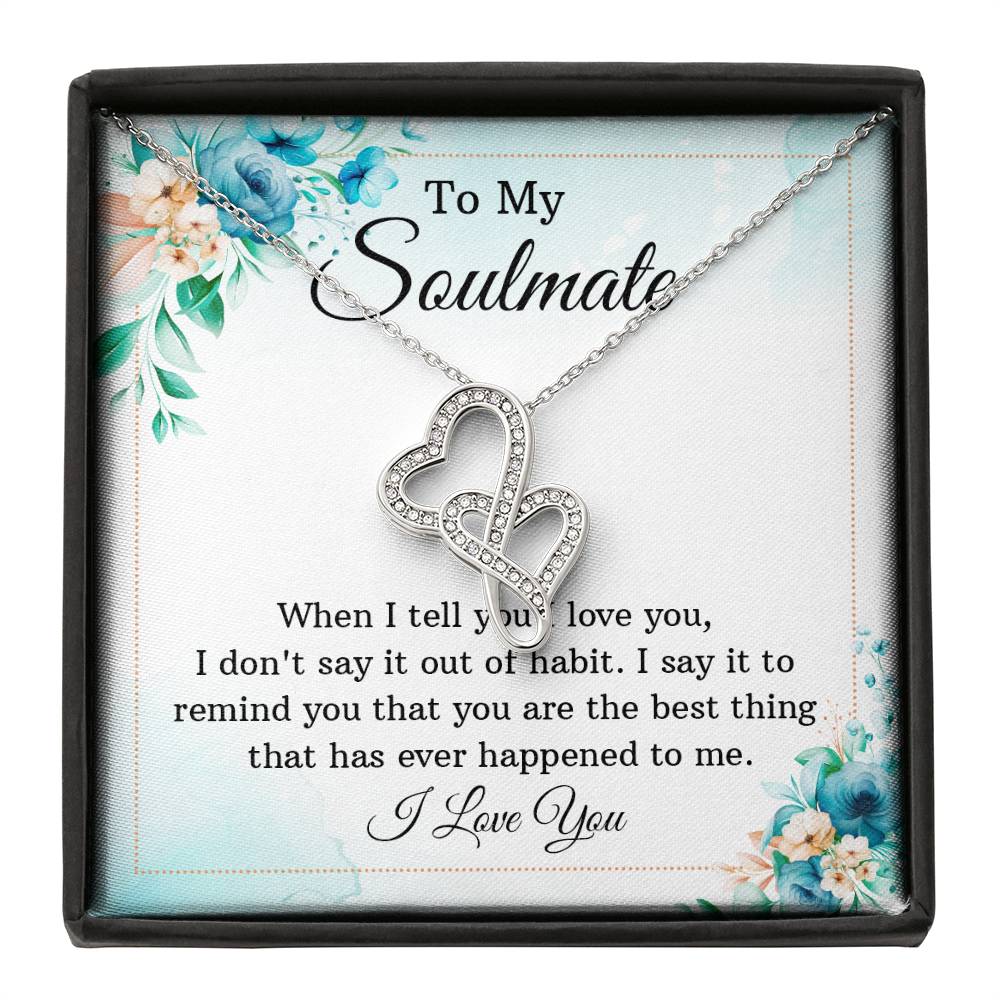 Soulmate Double Heart Necklace Gift