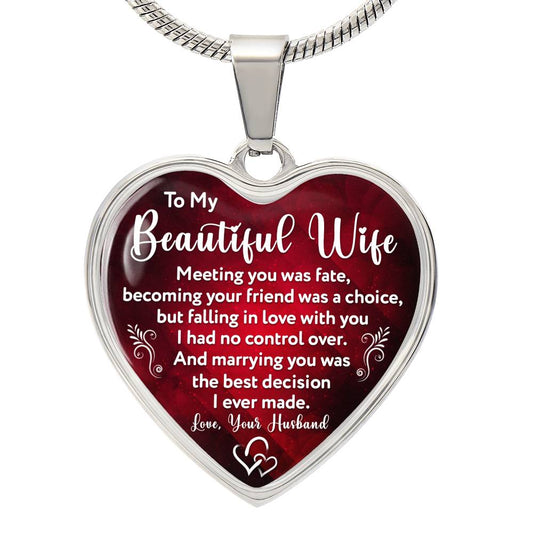 To my wife engraved heart pendant-[product type]