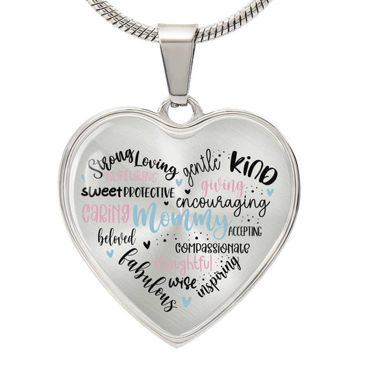 Mommy Engraved Heart Necklace-[product type]