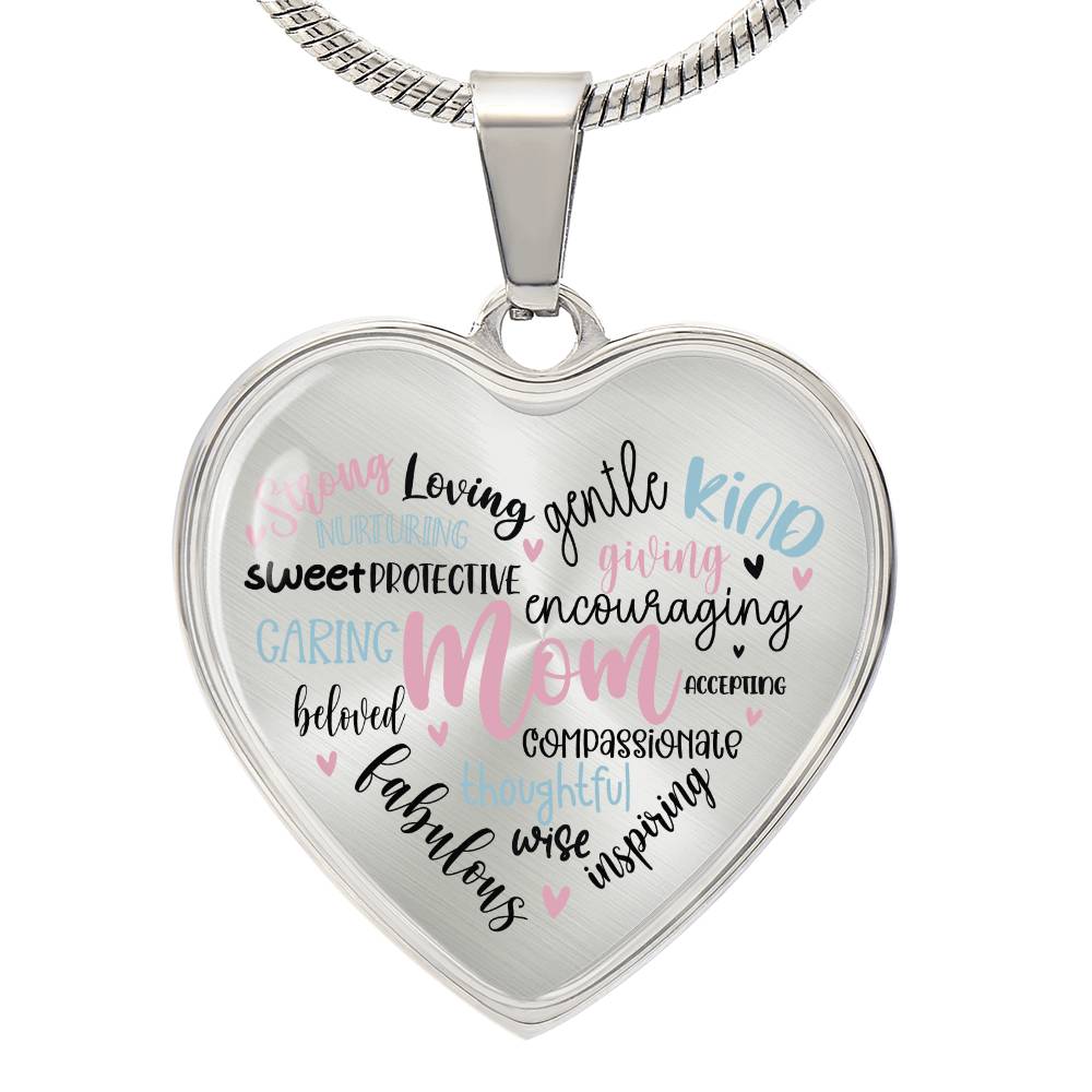 Mom Engraved Heart Necklace-[product type]