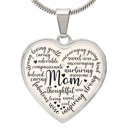 Mom Engraved Heart Pendant-[product type]