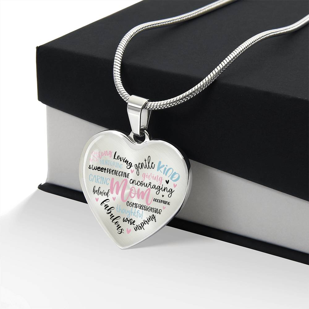 Mom Engraved Heart Necklace-[product type]