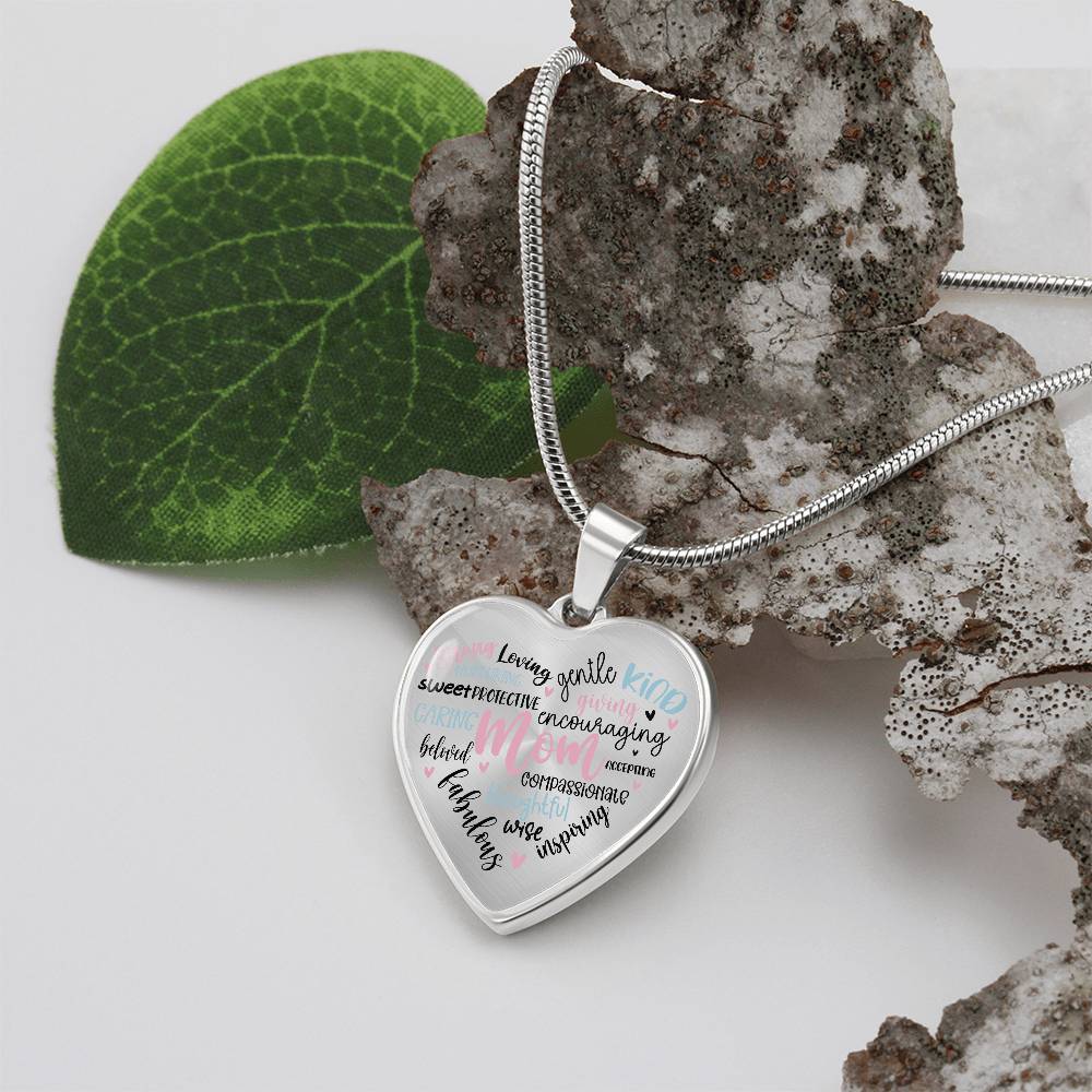 Mom Engraved Heart Necklace-[product type]