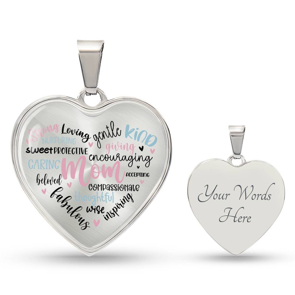 Mom Engraved Heart Necklace-[product type]