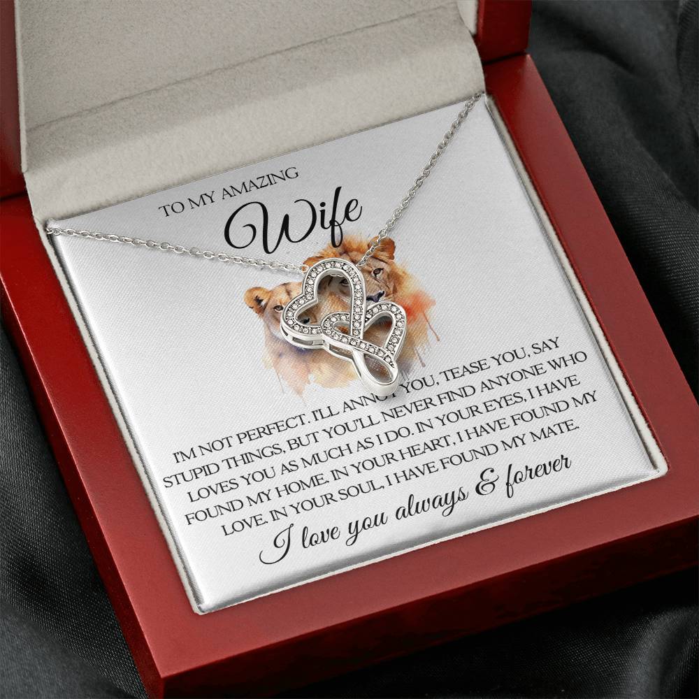 To My Wife Heart to Heart Necklace-[Heartfelt Family Gift]