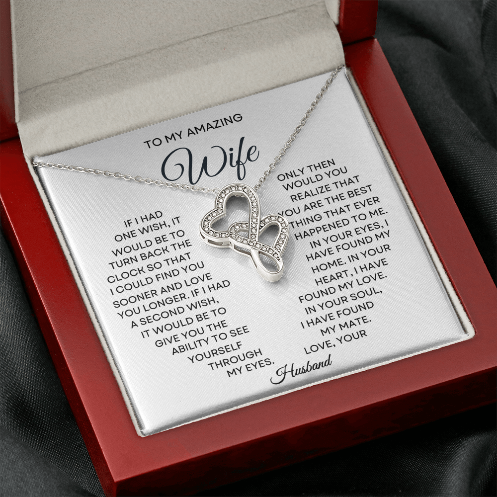 Wife Heart to Heart Necklace-[Heartfelt Family Gift]