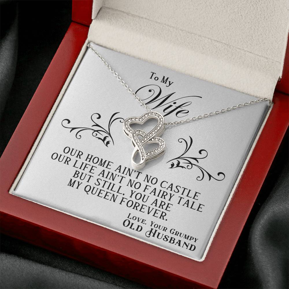 To My Wife Heart to Heart Necklace Gift-[product type]