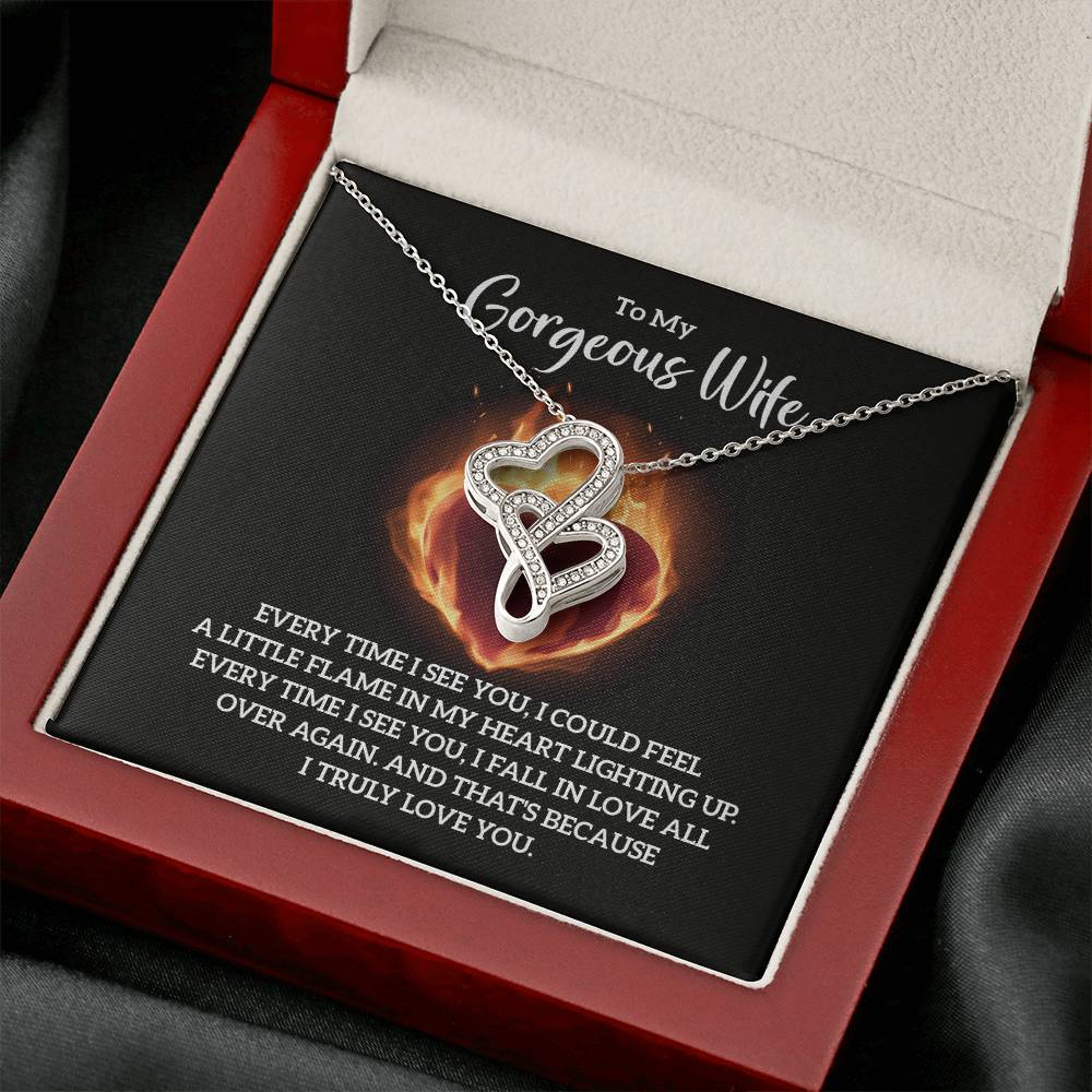 To My Gorgeous Wife - e heart to heart necklace