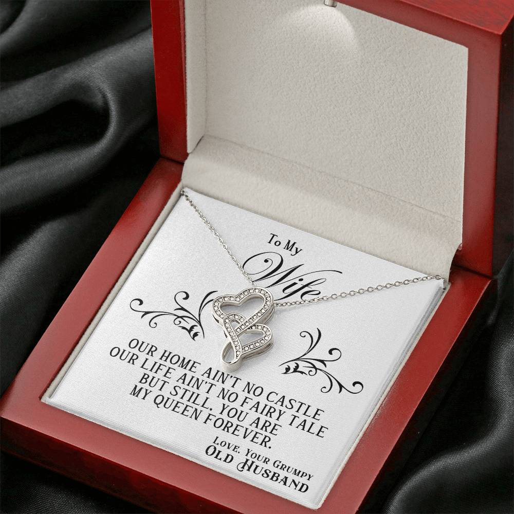 To My Wife Heart to Heart Necklace Gift-[product type]