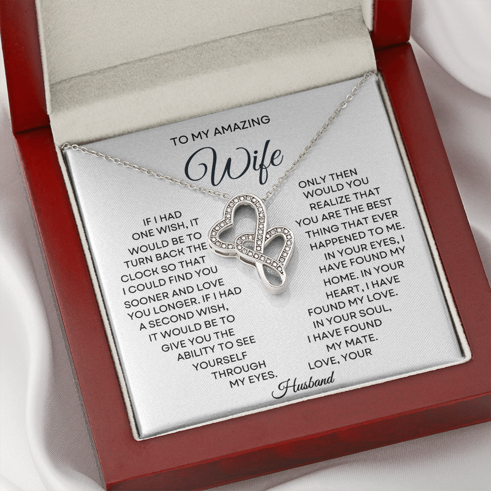 Wife Heart to Heart Necklace-[Heartfelt Family Gift]