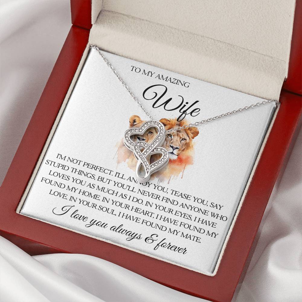 To My Wife Heart to Heart Necklace-[Heartfelt Family Gift]