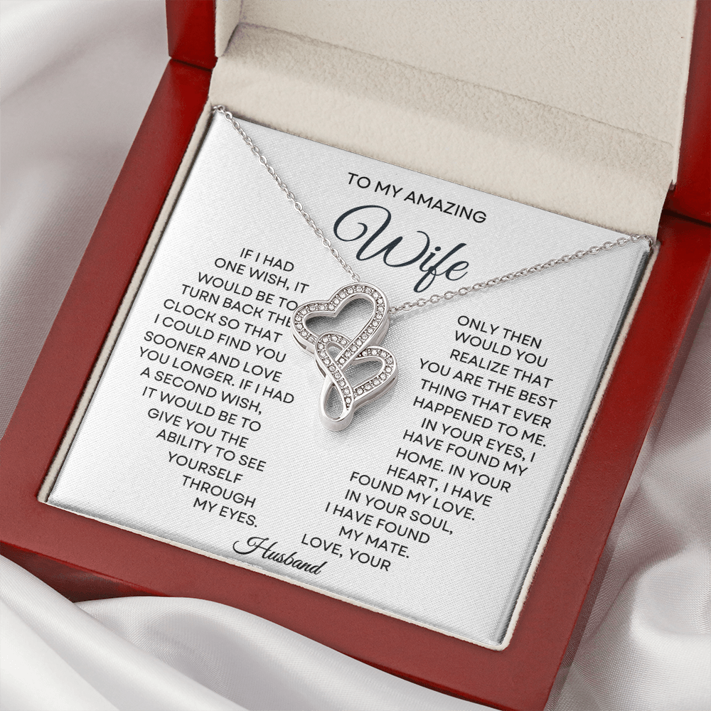 Wife Heart to Heart Necklace-[Heartfelt Family Gift]