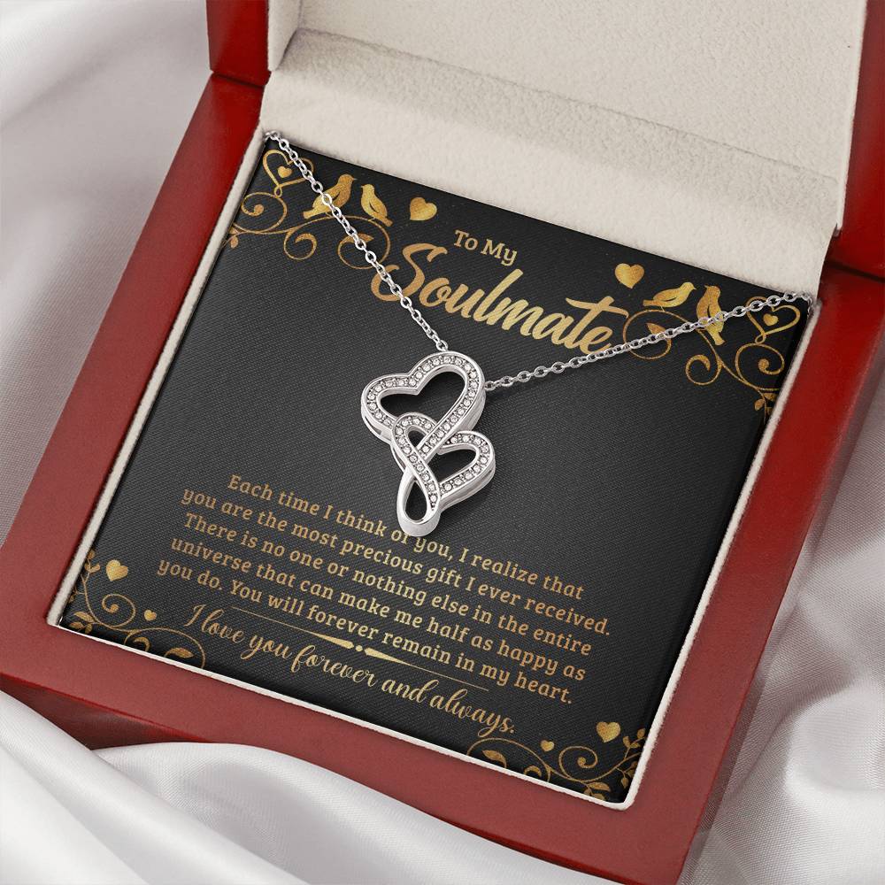 To My Soulmate - e heart to heart necklace