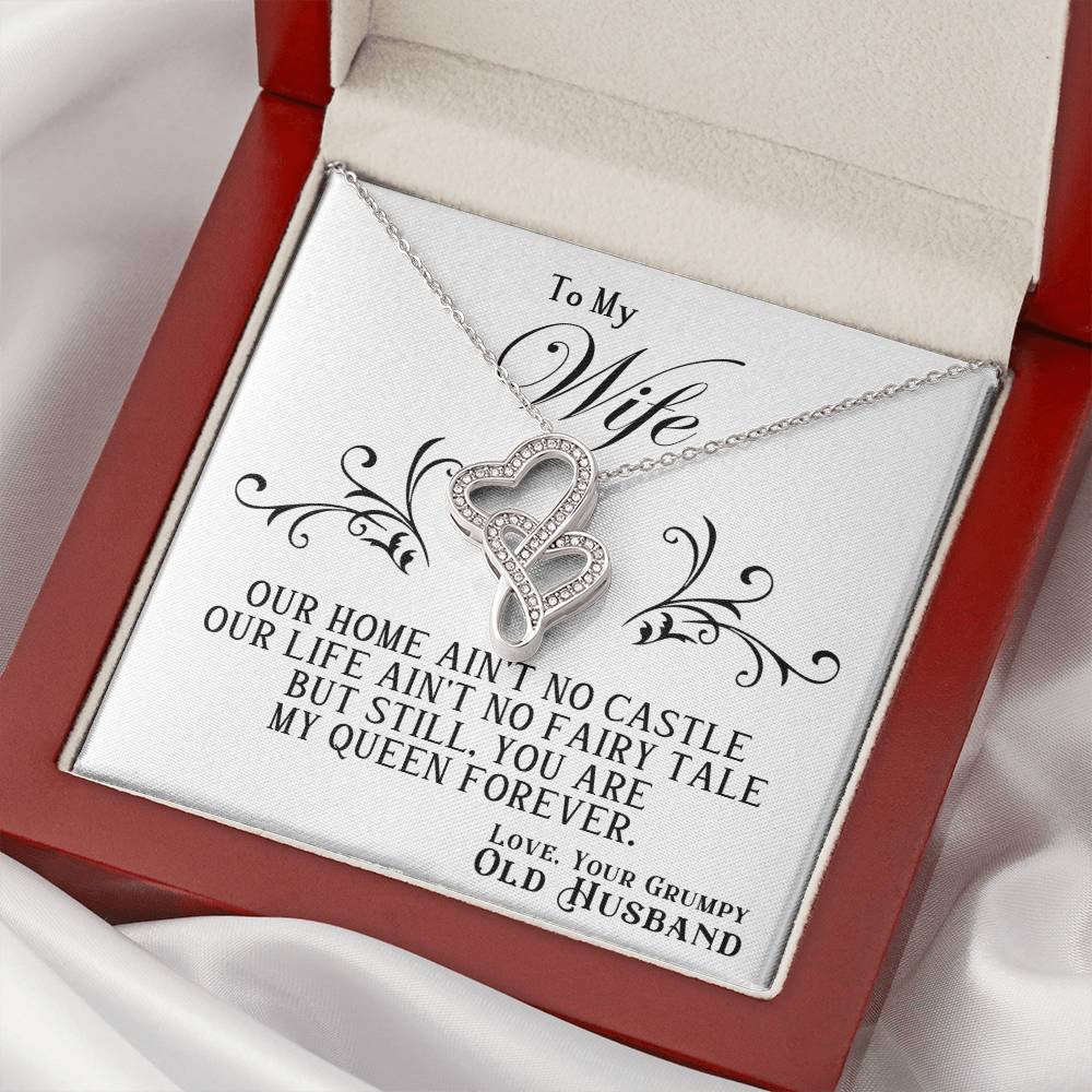 To My Wife Heart to Heart Necklace Gift-[product type]