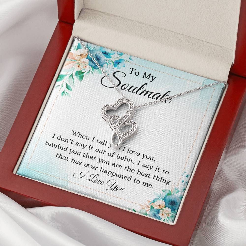 Soulmate Double Heart Necklace Gift