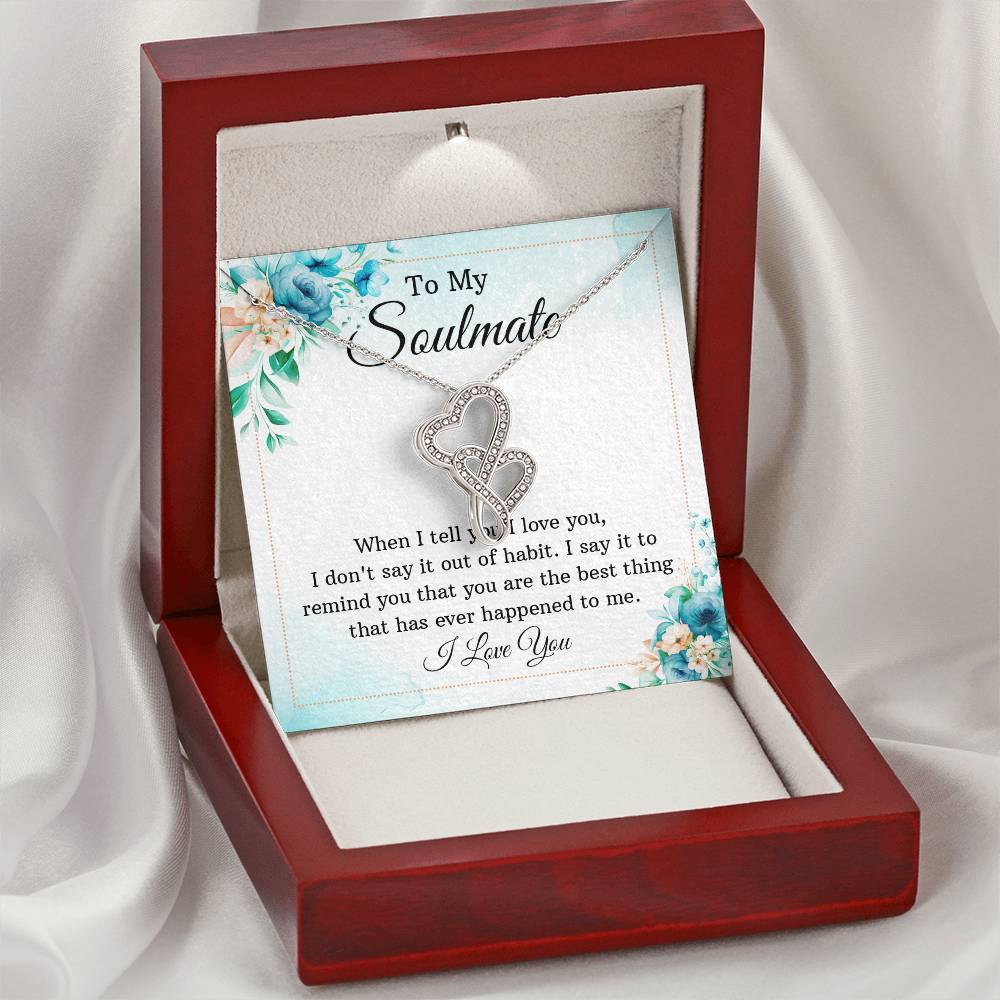 Soulmate Double Heart Necklace Gift