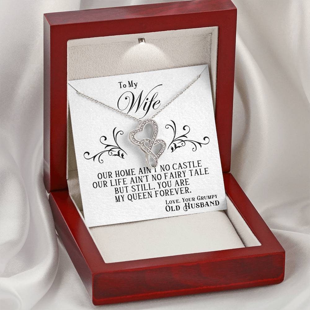 To My Wife Heart to Heart Necklace Gift-[product type]