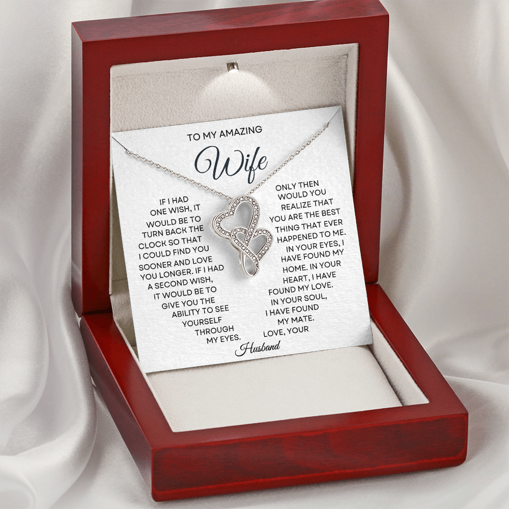 Wife Heart to Heart Necklace-[Heartfelt Family Gift]