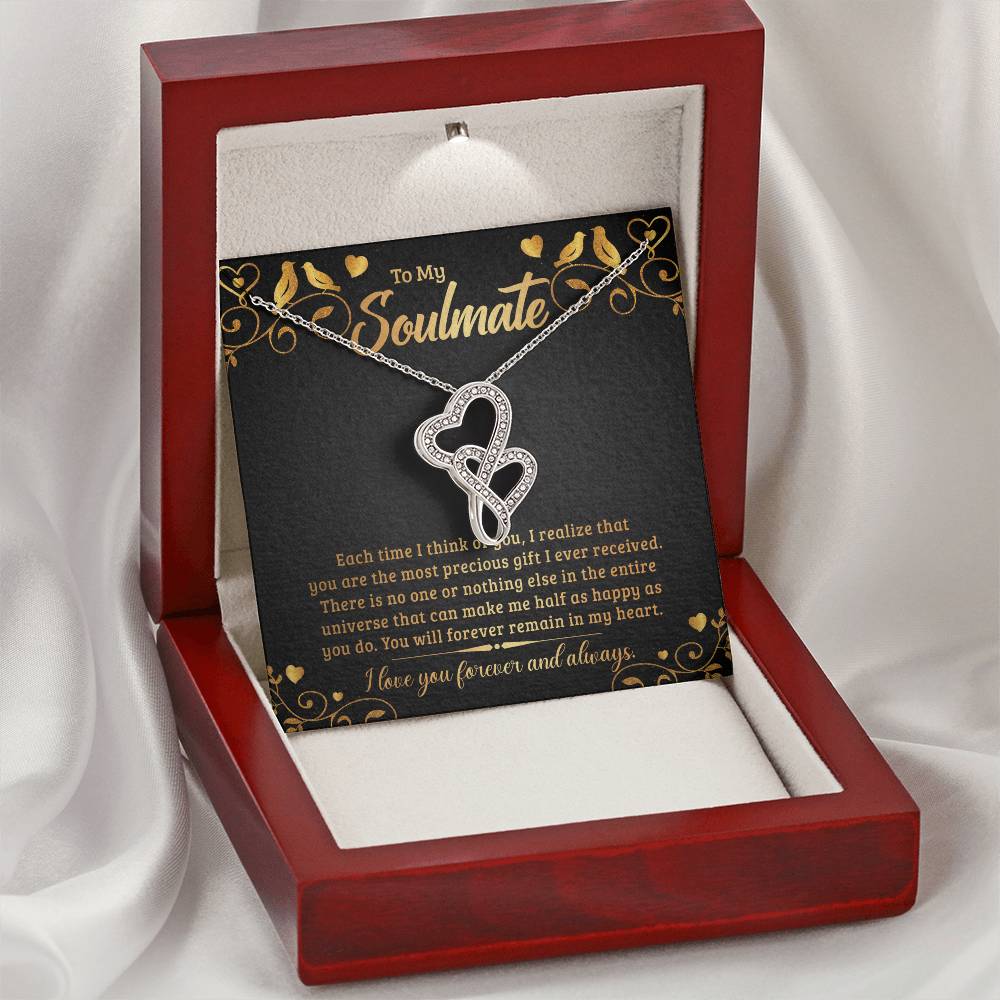 To My Soulmate - e heart to heart necklace