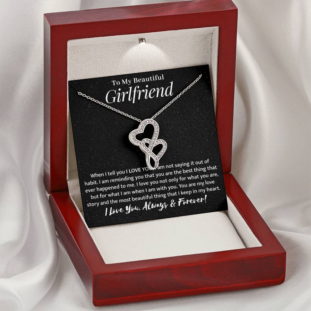 Girlfriend Heart to Heart Necklace Gift-[Heartfelt Family Gift]