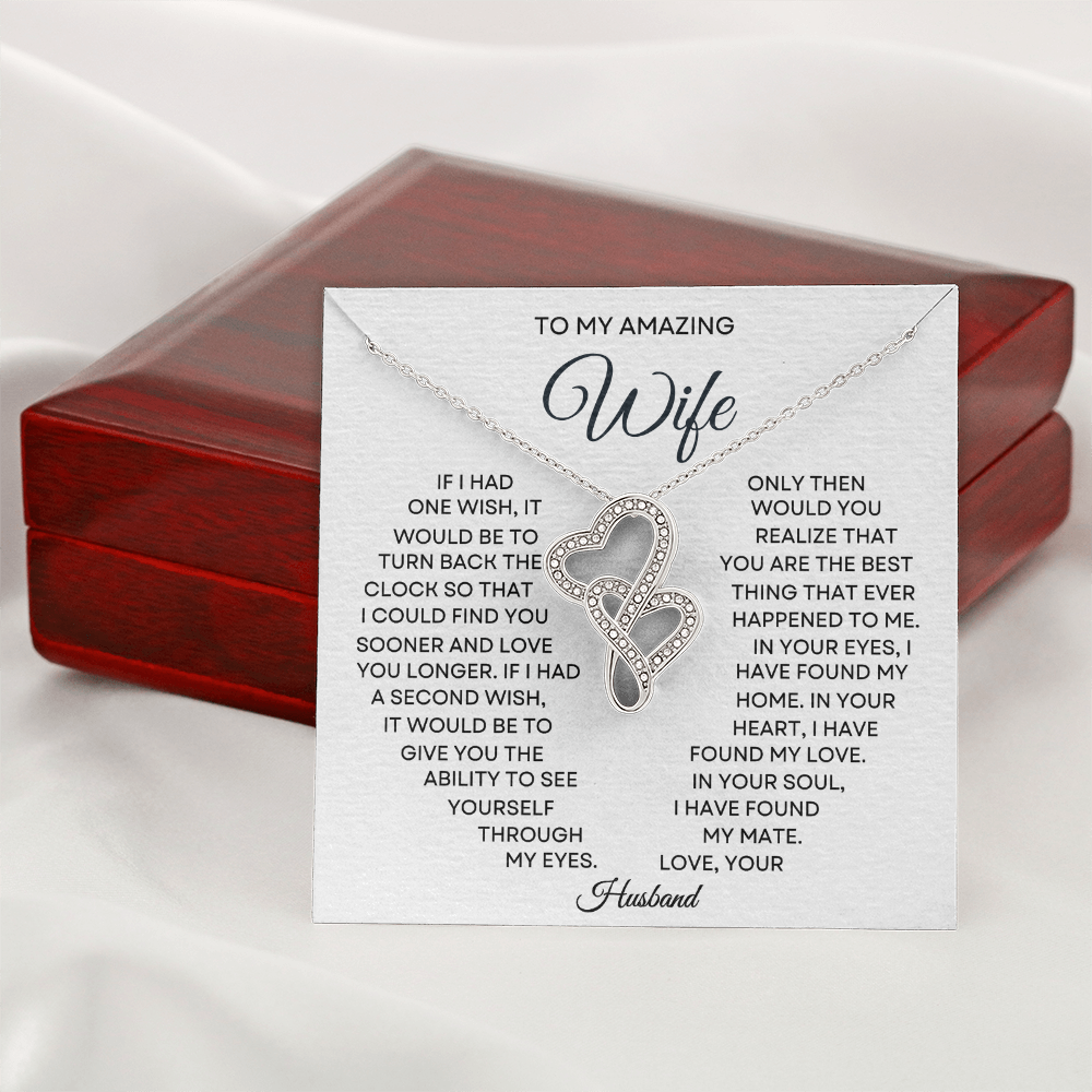 Wife Heart to Heart Necklace-[Heartfelt Family Gift]