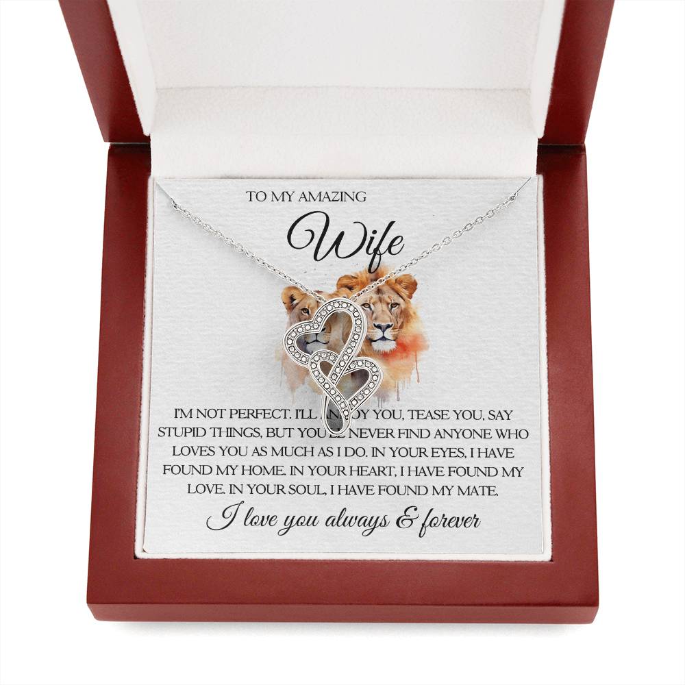 To My Wife Heart to Heart Necklace-[Heartfelt Family Gift]