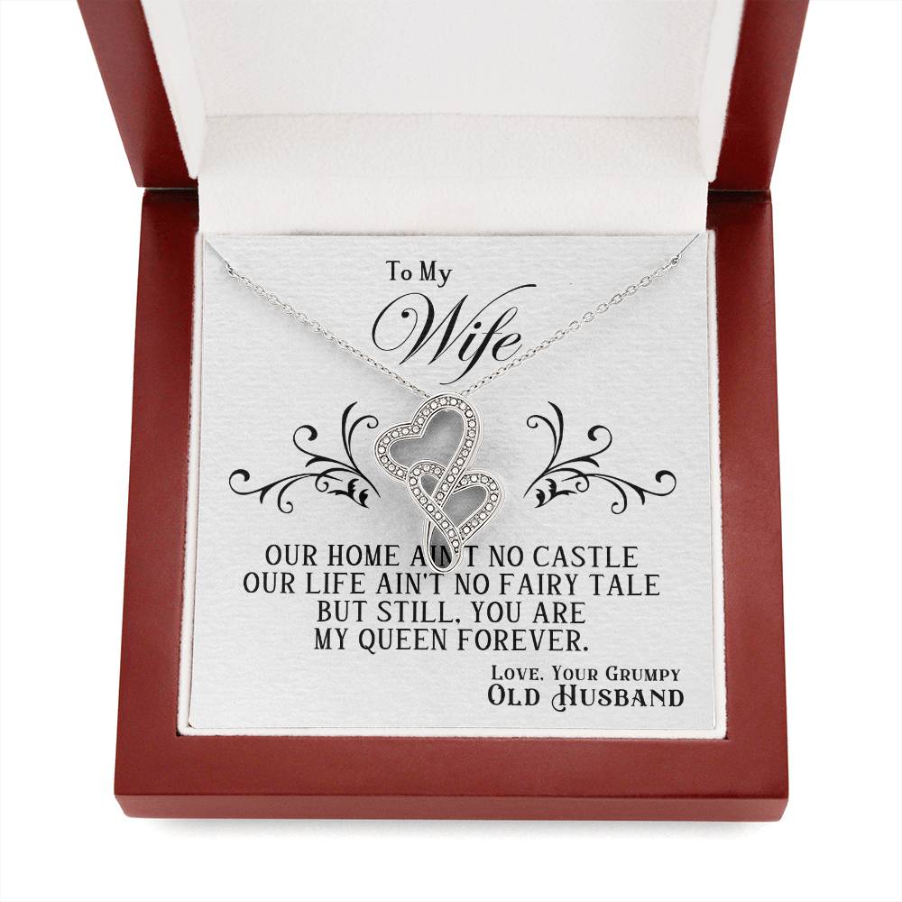 To My Wife Heart to Heart Necklace Gift-[product type]