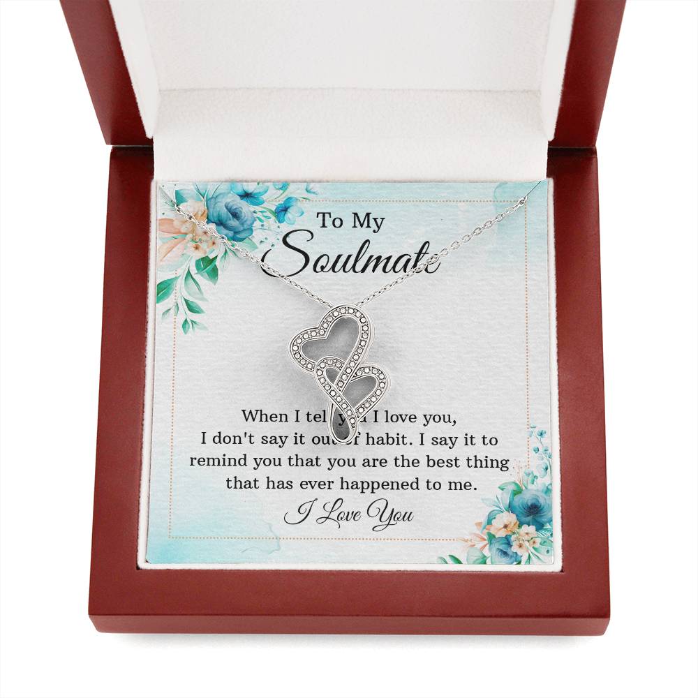 Soulmate Double Heart Necklace Gift